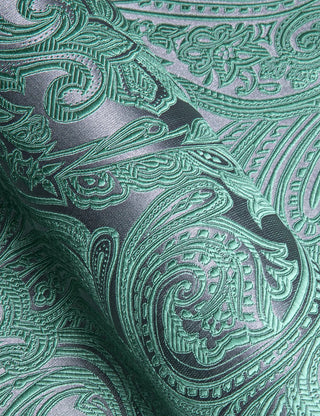 Sage Green Paisley Silk Long Sleeve Shirt