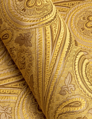 Gold Novelty Silk Long Sleeve Shirt