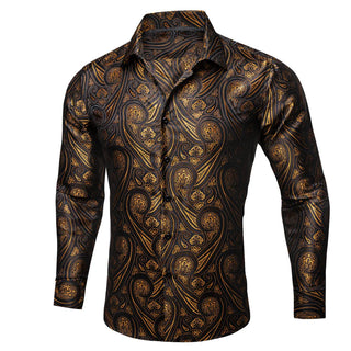 New Gold Paisley Long Sleeve Shirt
