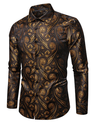 New Gold Paisley Long Sleeve Shirt