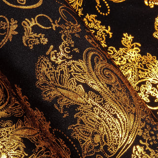 Gold Black Paisley Silk Long Sleeve Shirt