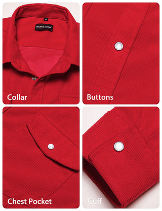 Red Flannel Silk Long Sleeve Shirt