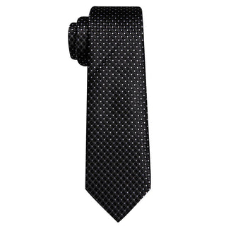 New Polka Dots Silk Men's Necktie Pocket Square Cufflinks Set