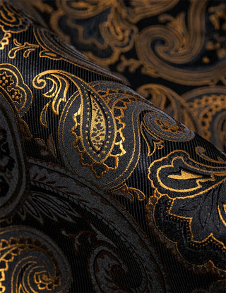 New Gold Paisley Silk Long Sleeve Shirt
