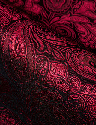 New Burgundy Paisley Silk Long Sleeve Shirt