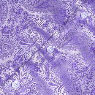 New Lavender Paisley Silk Long Sleeve Shirt