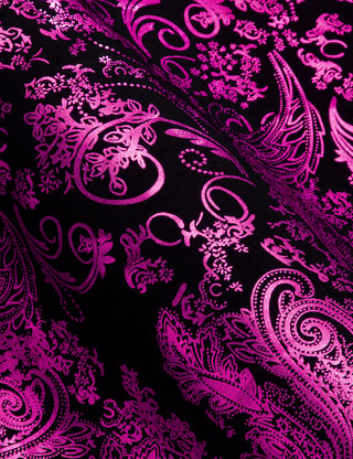 Lavender Black Paisley Silk Long Sleeve Shirt