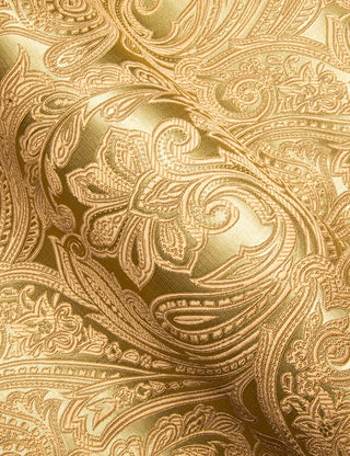 New Gold Floral Men's Silk Long Sleeve Shirt