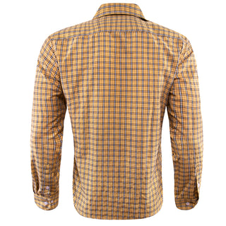Yellow Plaid Plaid Silk Long Sleeve Shirt