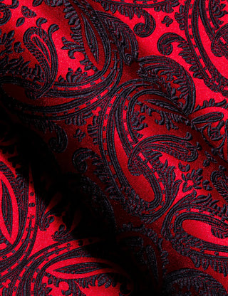 New Red Paisley Jacquard Long Sleeve Shirt