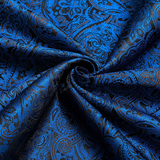 Blue Paisley Men's Silk Long Sleeve Shirt