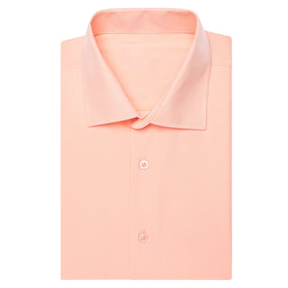 Light Pink Solid Silk Short Sleeve Shirt
