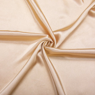 Champagne Solid Satin Silk Long Sleeve Shirt