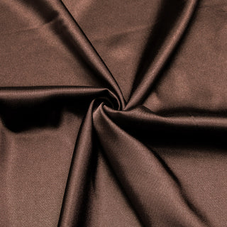 Solid Brown Satin Silk Long Sleeve Shirt