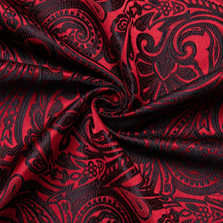 New Red Floral Silk Long Sleeve Shirt