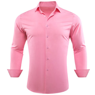 New Solid Pink Long Sleeve Shirt