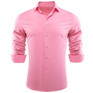 New Solid Pink Long Sleeve Shirt