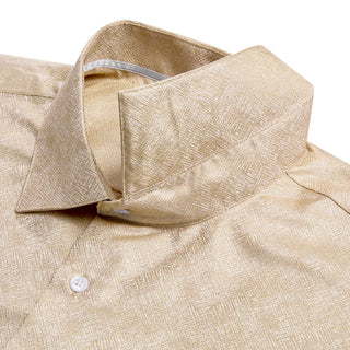 Beige Long Sleeve Silk Long Sleeve Shirt