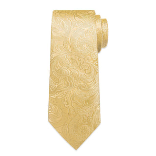 Dark Champagne Floral Silk Necktie Pocket Square Cufflinks Set
