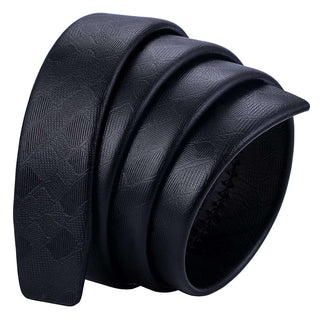 Black Letter M Automatic Buckle Genuine Leather Belt