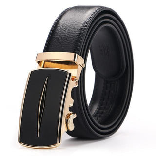 Novelty Design Black Metal Buckle Genuine Leather Belt