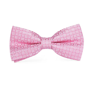 Pink Novelty Pre-tied Bow Tie Pocket Square Cufflinks Set