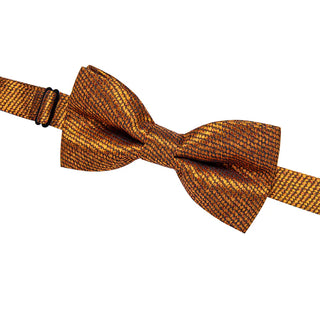 New Solid Golden Wedding Pre-tied Silk Bow Tie