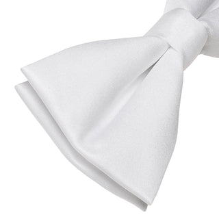 Solid White Pre-tied Silk Bow Tie