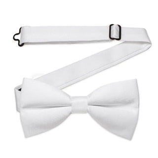 Solid White Pre-tied Silk Bow Tie