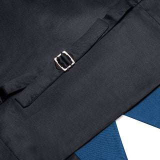 New Solid Blue Silk Single Vest Waistcoat