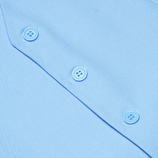 Solid Blue Silk Single Vest Waistcoat