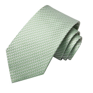 Mint Green Novelty Silk Necktie Pocket Square Cufflinks Set