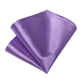 Shining Orchid Purple Solid Silk Necktie Pocket Square Cufflinks Set