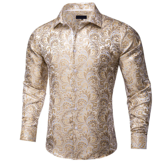 New White Floral Long Sleeve Shirt