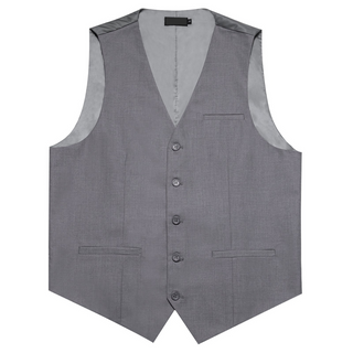 Solid Grey Silk Single Vest Waistcoat