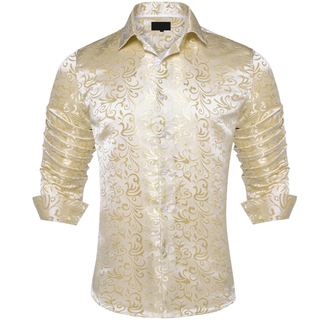 champagne gold dress shirt Champagne Gold Chic Button Down Top Champagne / Large (10/12)