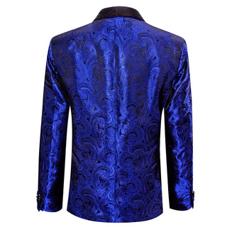 New Luxury Blue Floral Men's Blazer Set