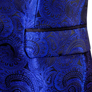New Luxury Blue Floral Men's Blazer Set