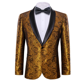 New Brown Gold Floral Men's Blazer Set