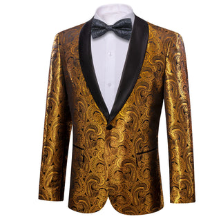 New Brown Gold Floral Men's Blazer Set