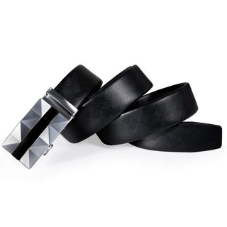 Silver Luxury Buckle Men's Genuine Leather Belt