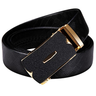 New Novelty Design Black Metal Buckle Genuine Leather Belt