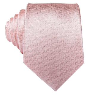 Glossy Solid Pink Silk Necktie Pocket Square Cufflinks Set