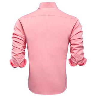 New Pink Stretch Men's Long Sleeve Shirt