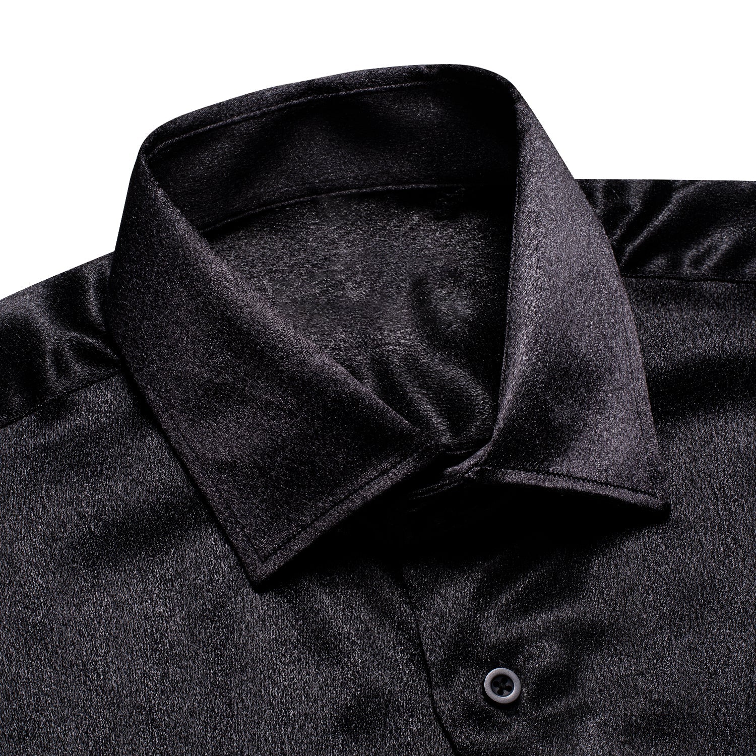 New Classic Black Satin Men's Silk Long Sleeve Shirt Modern Man Boutique New Classic Black Satin Men's Silk Long Sleeve Shirt Modern Man Boutique