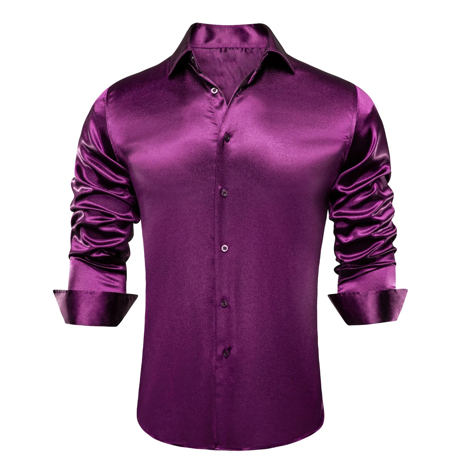 New Purple Satin Men's Silk Long Sleeve Shirt – Modern Man Boutique New Purple Satin Men's Silk Long Sleeve Shirt – Modern Man Boutique