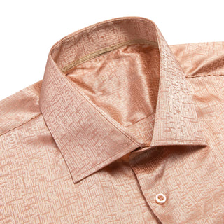 Rose Golden Novelty Silk Men's Silk Long Sleeve Shirt