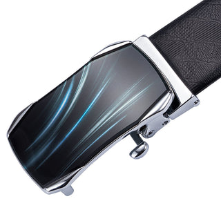 Luxury Colourful Automatic Buckle Black Genuine Leather Belt