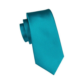 Plain Blue Novelty Pattern Silk Necktie Pocket Square Cufflinks Set