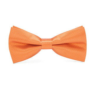 Orange/Purple/Gold Solid Pre-tied Bow Tie Pocket Square Cufflinks Set